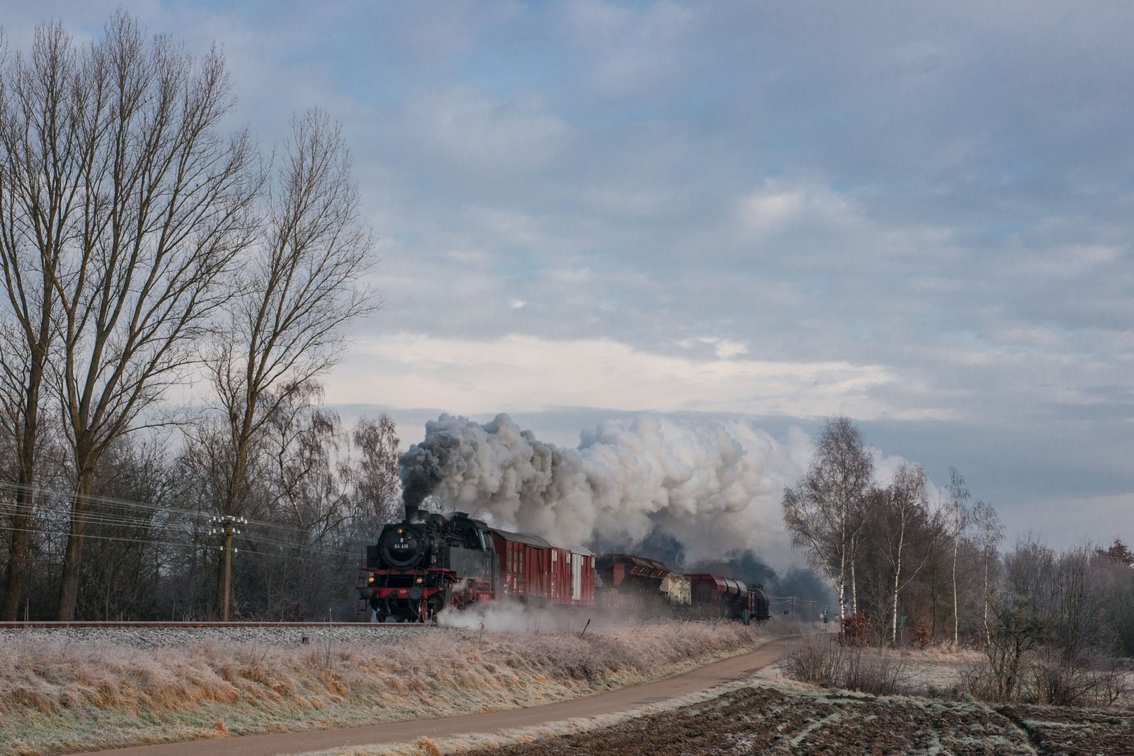 Winterdampf auf der Paartalbahn