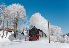 Winterdampf im Erzgebirge