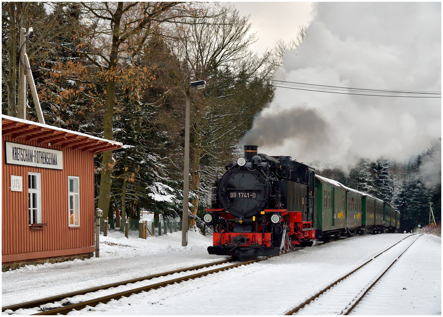 Winterdampf im Erzgebirge