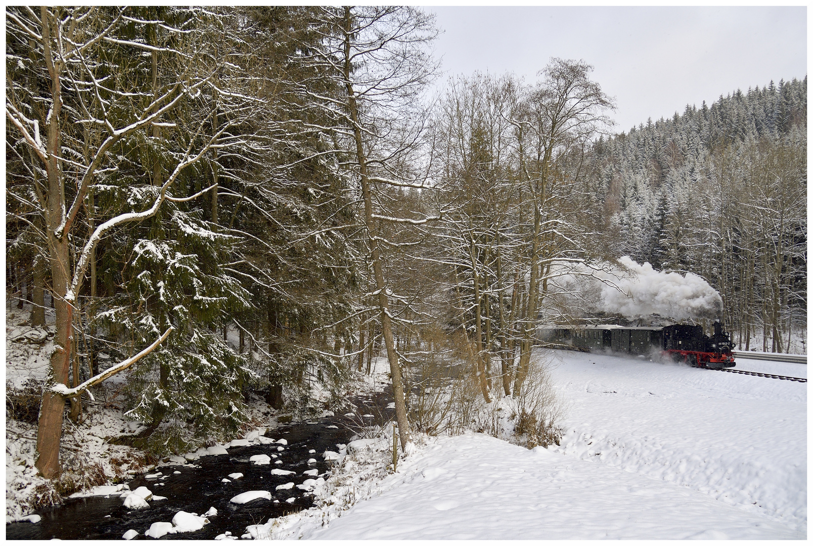 Winterdampf im Erzgebirge XXI