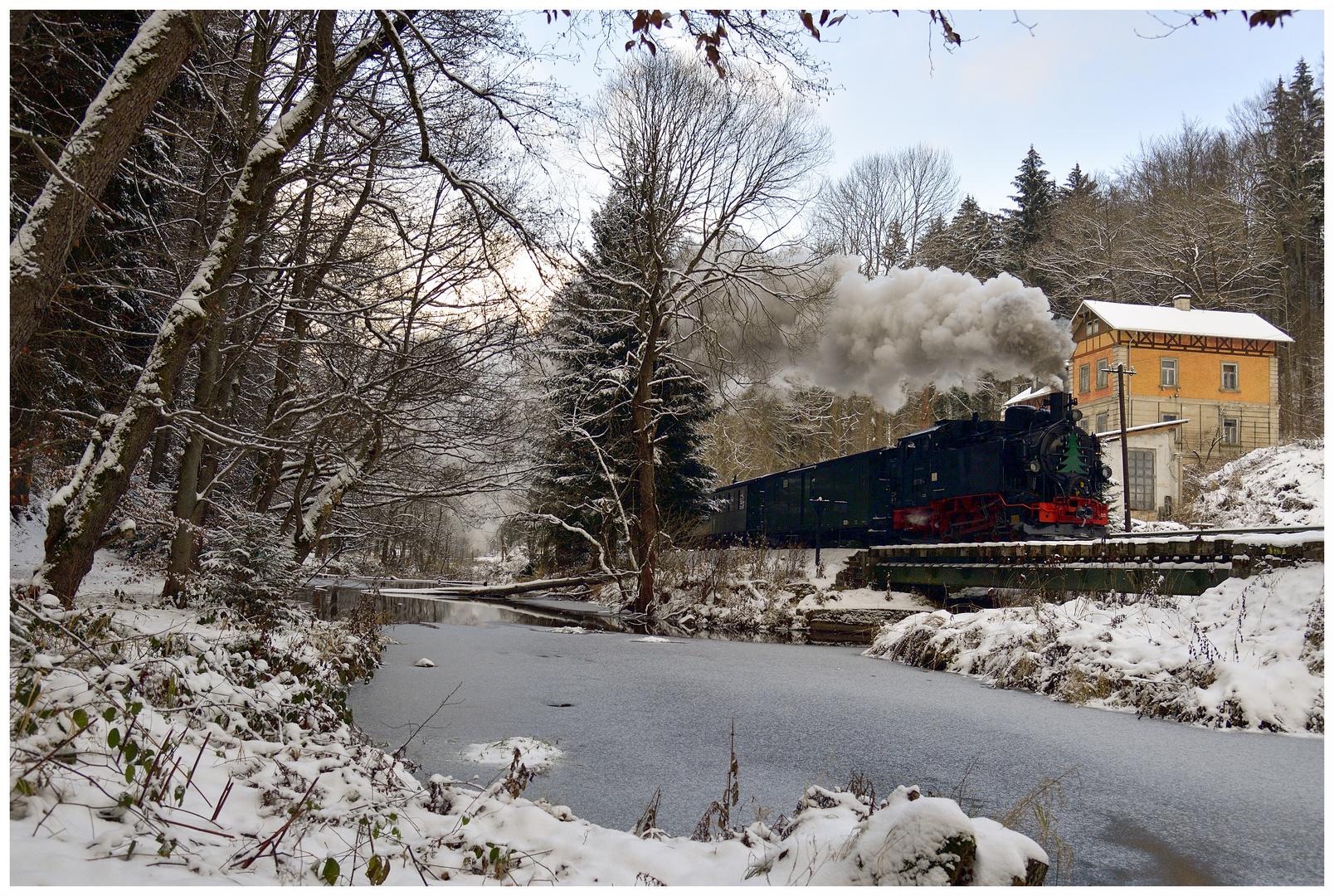 Winterdampf im Erzgebirge XXIV