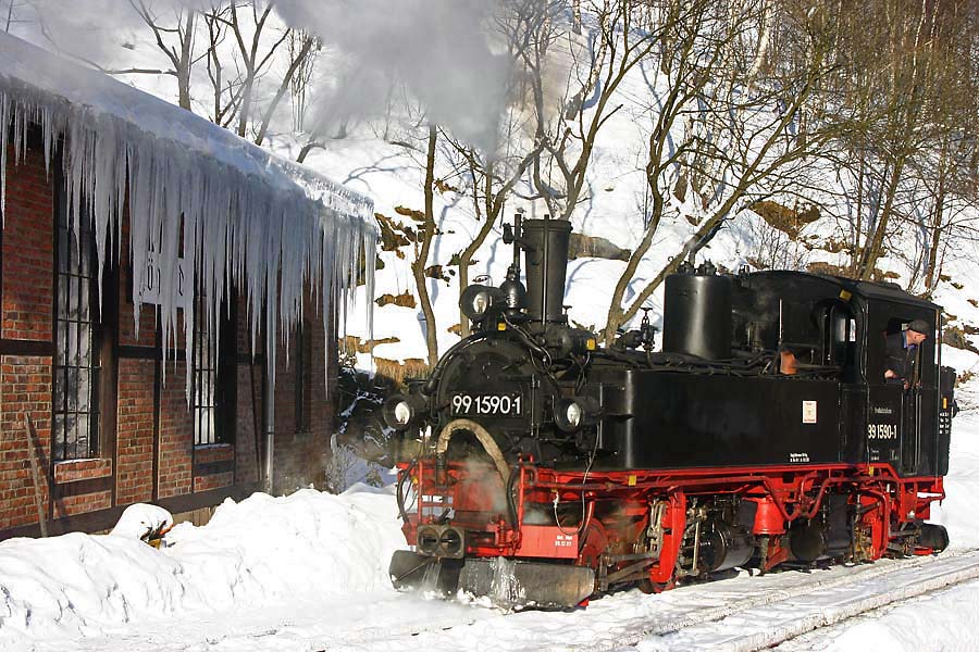 Winterdampf in Jöhstadt