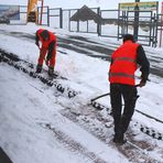 Winterdienst auf der Station Riffelberg der Gornergradbahn