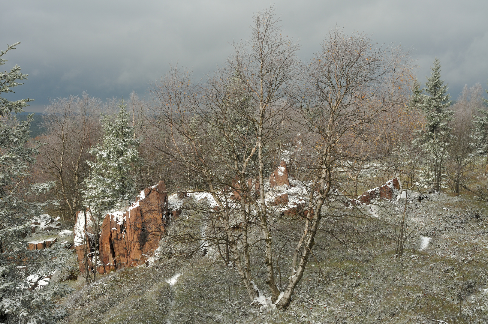 Wintereinbruch am Erzgebirgskamm