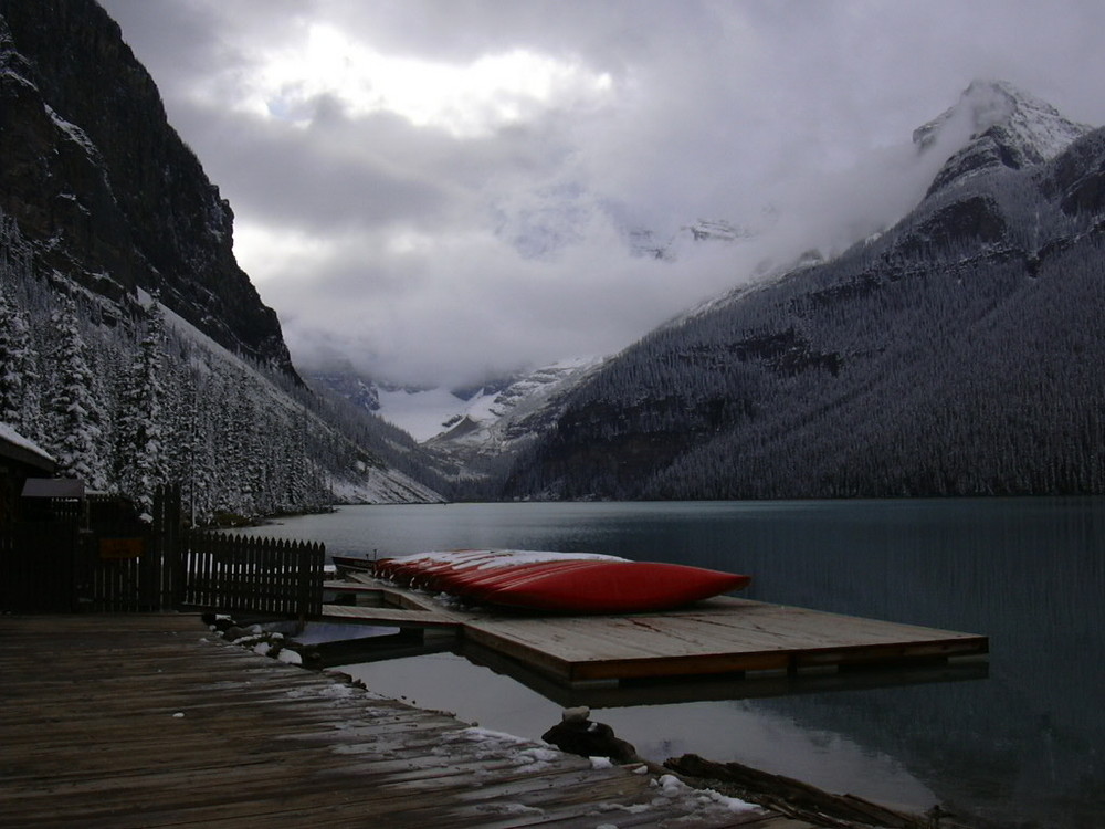 Wintereinbruch am Lake Louise/Kanada