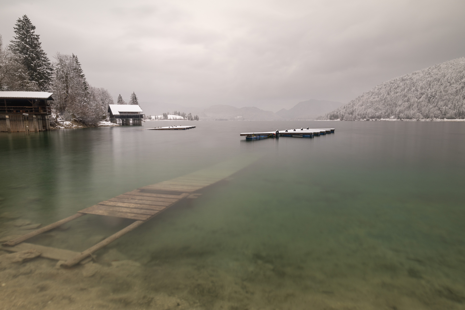 Wintereinbruch am Walchensee