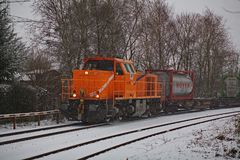 Wintereinbruch auf der Schwentinebahn in Kiel