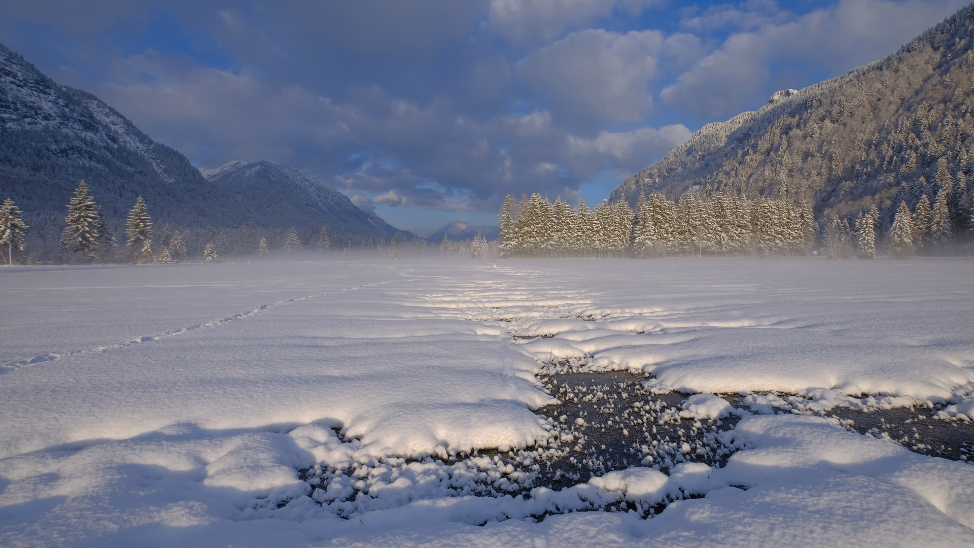 Wintereinbruch im Graswangtal