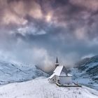 Wintereinbruch in den Bergen 