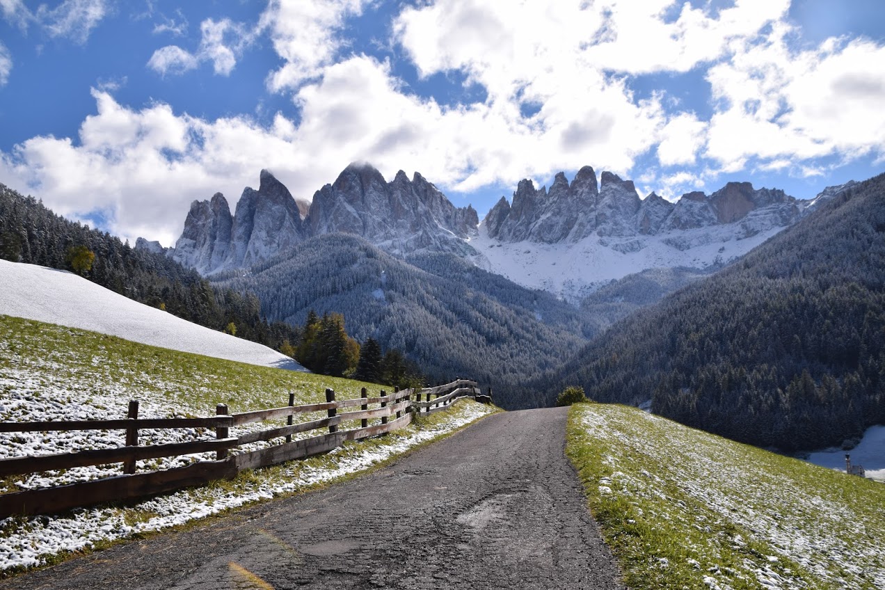 Wintereinbruch in den Dolomiten