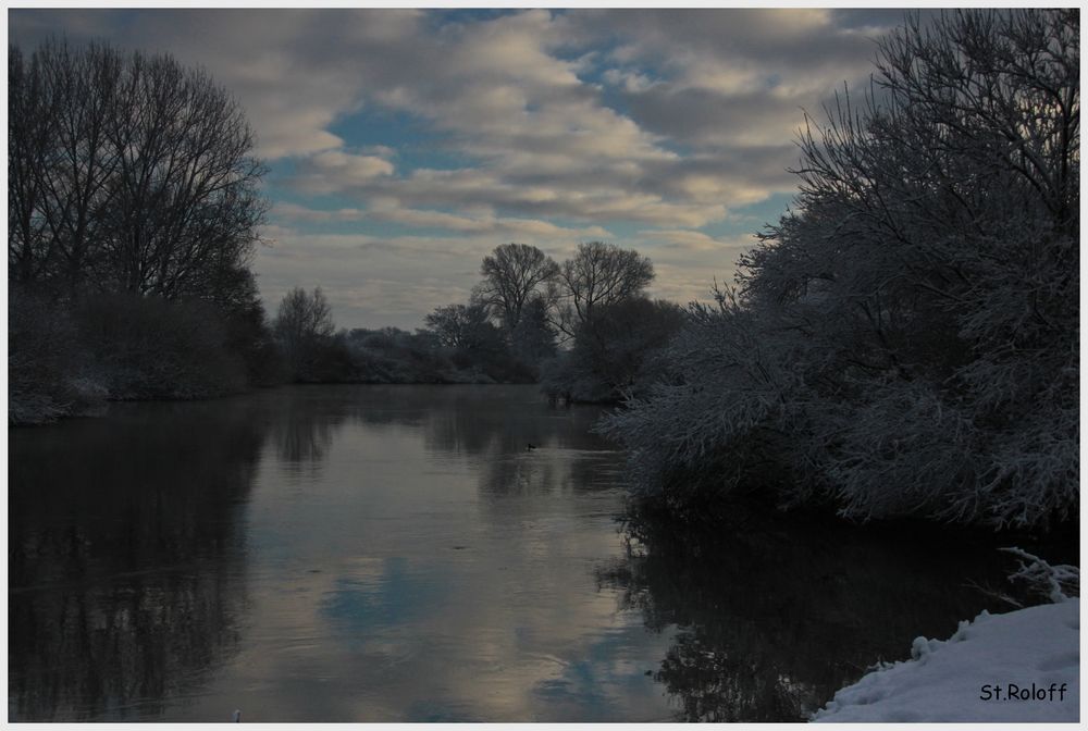 Wintereindrücke von der Ems (Rheine)