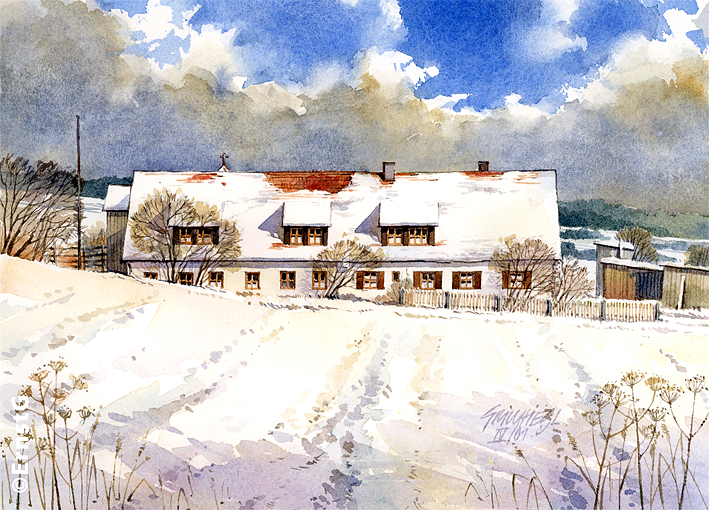 Winterhimmel (Aquarell – ID)