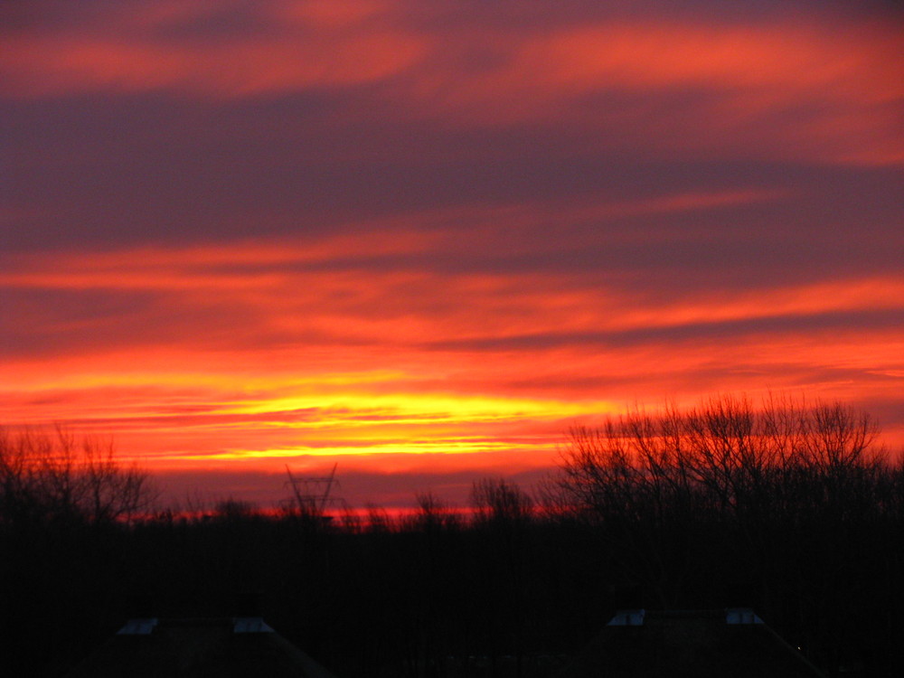 Winterhimmel morgensfrüh.