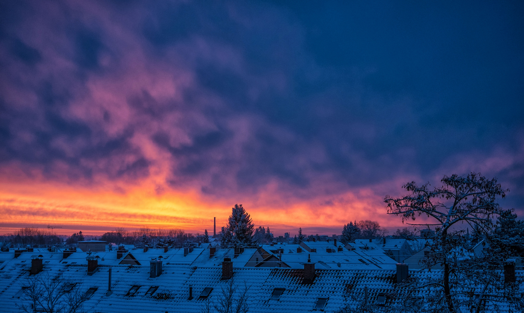 Winterhimmel über Lechhausen