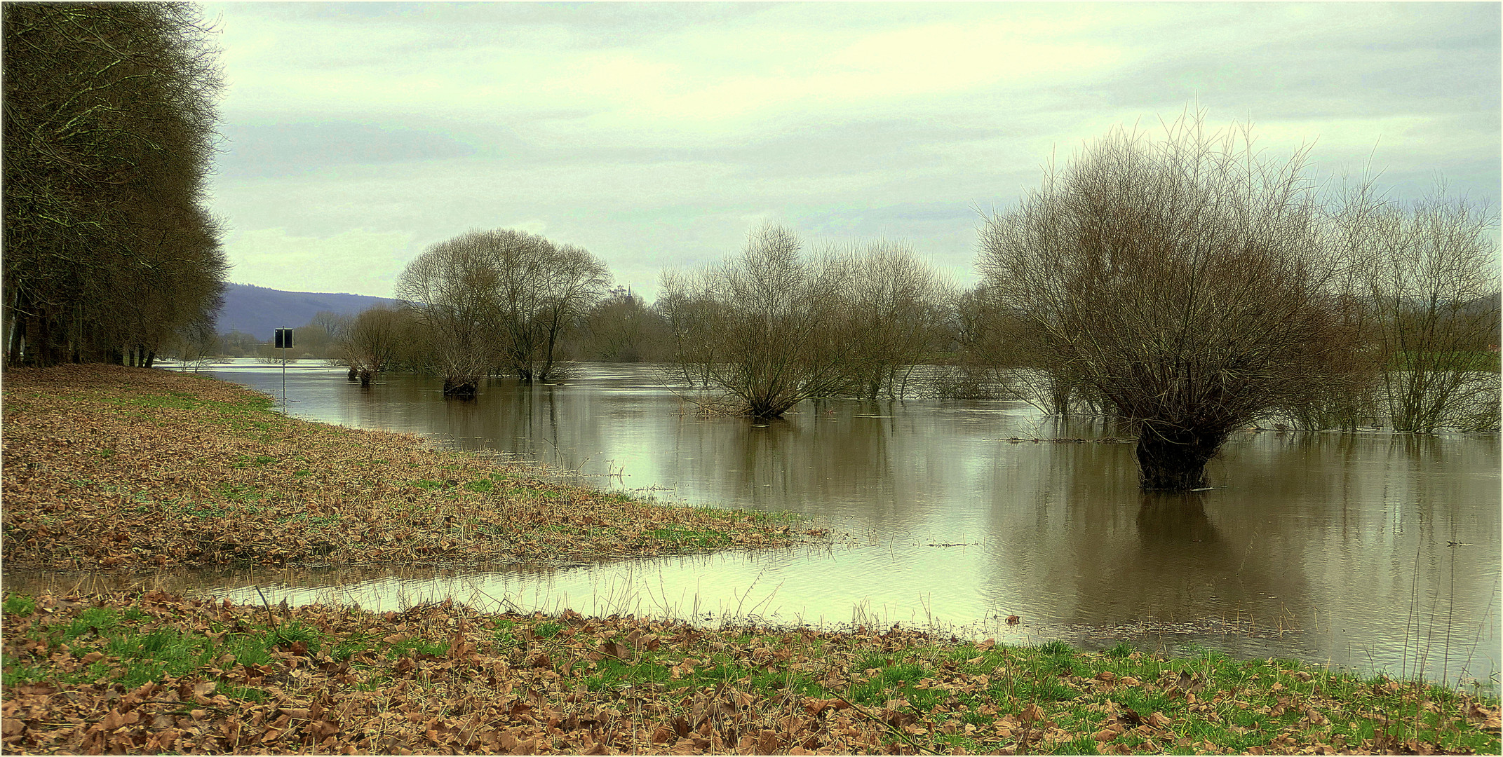 Winterhochwasser an der Weser