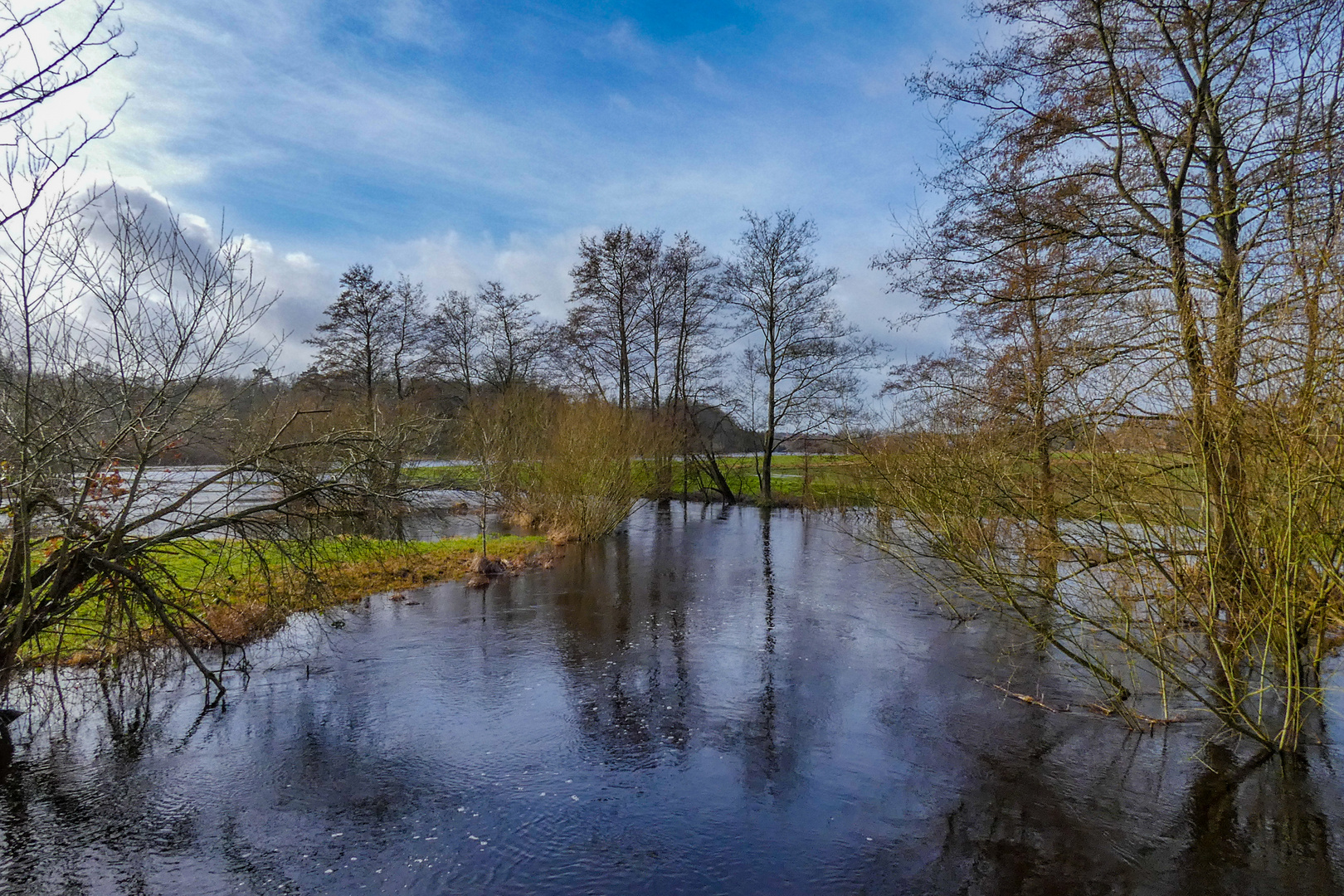 Winterhochwasser heute an der Örtze. 