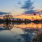 Winterhochwassersonnenuntergang..