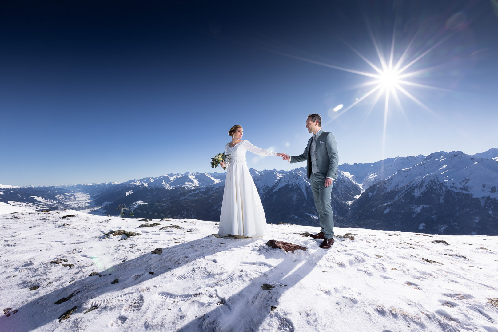 Winterhochzeit am Berg