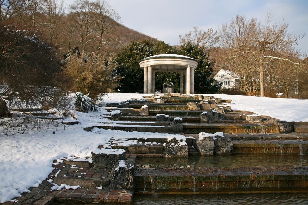 Winteridylle im Kurpark von Bad Überkingen