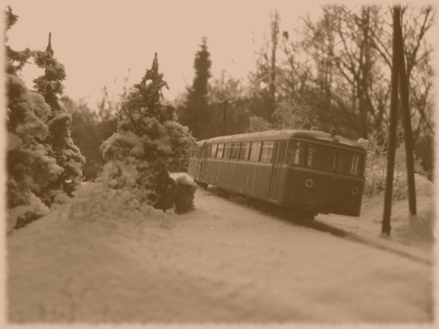 Winterimpression auf der Nebenbahn