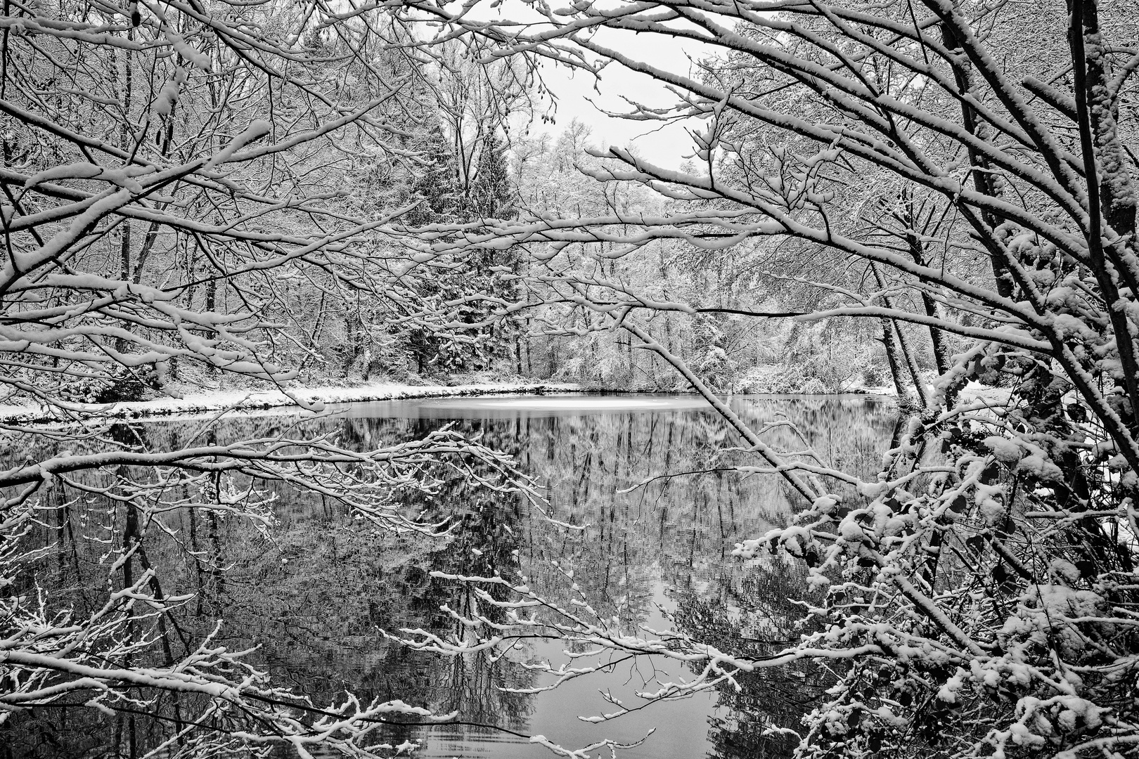 Winterimpressionen am kleinen Lasbachteich