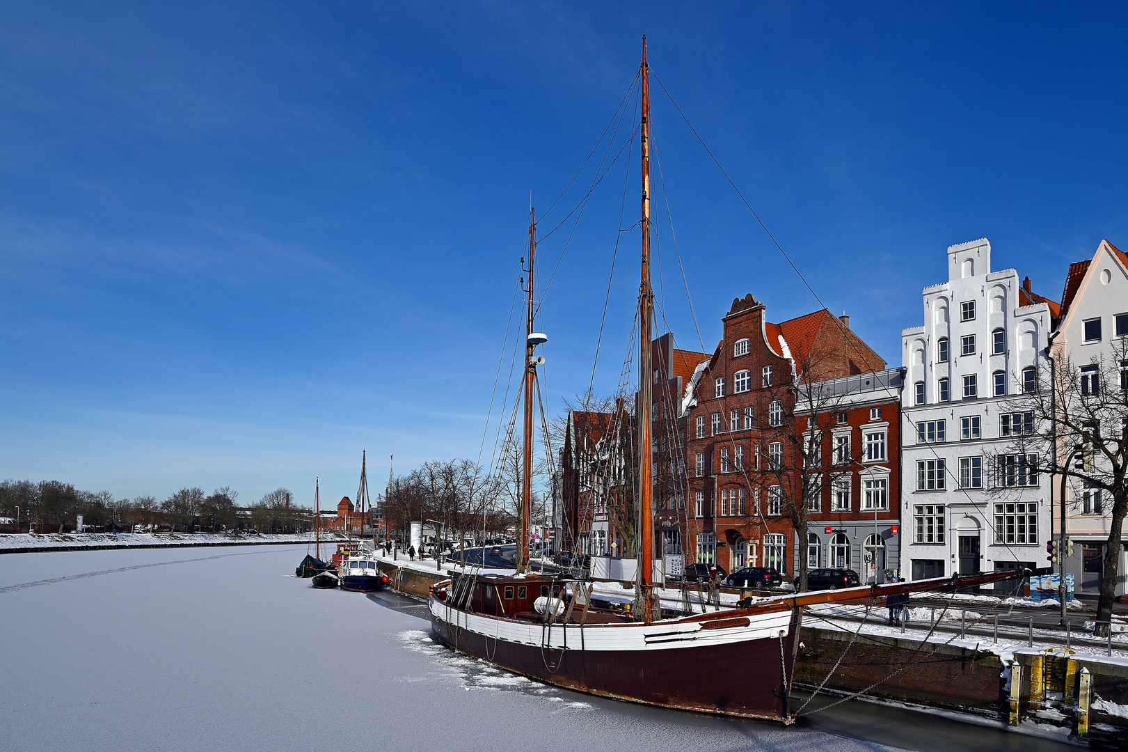 Winterimpressionen an der Ober und Untertrave in Lübeck