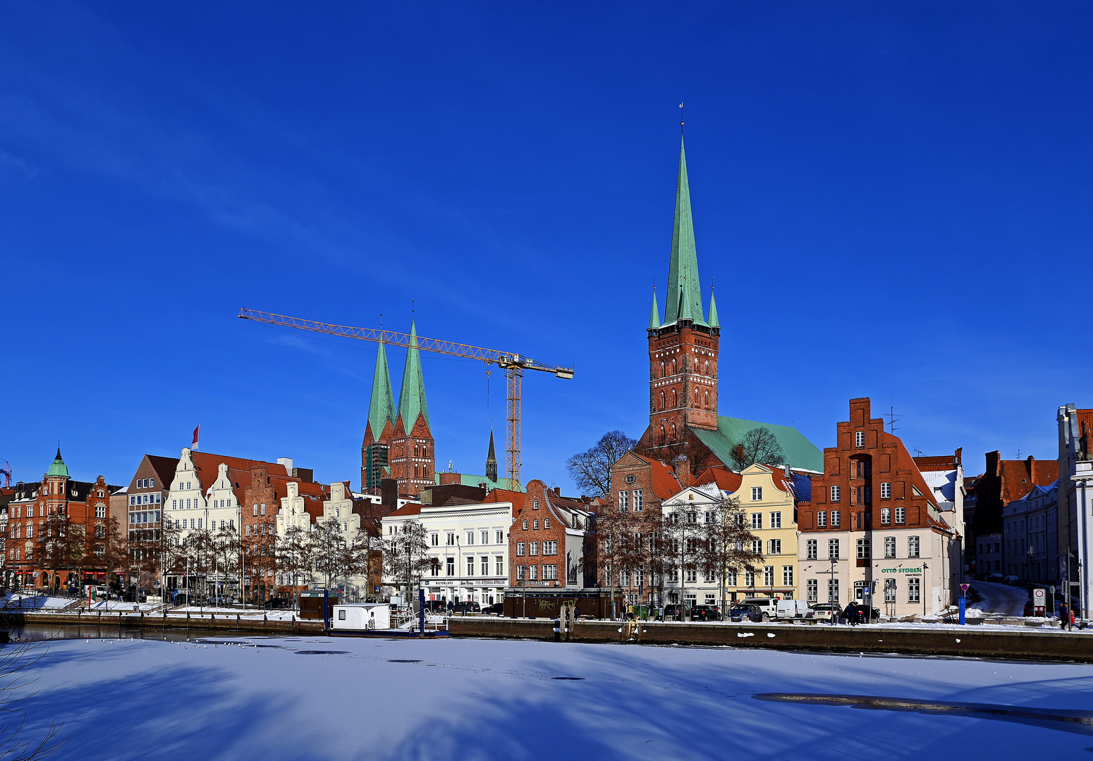 Winterimpressionen an der Ober und Untertrave in Lübeck