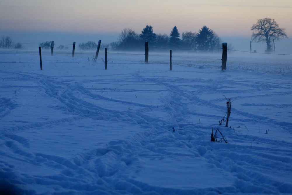 Winterlandschaft  am ende des Tages