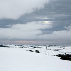 Winterlandschaft auf dem Weg nach Cerne Abbas