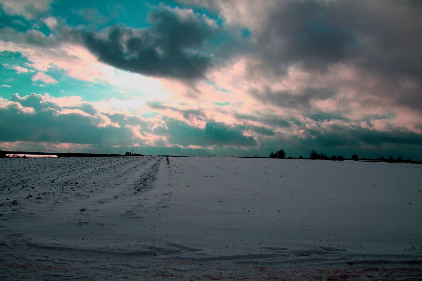 Winterlandschaft auf den Äckern