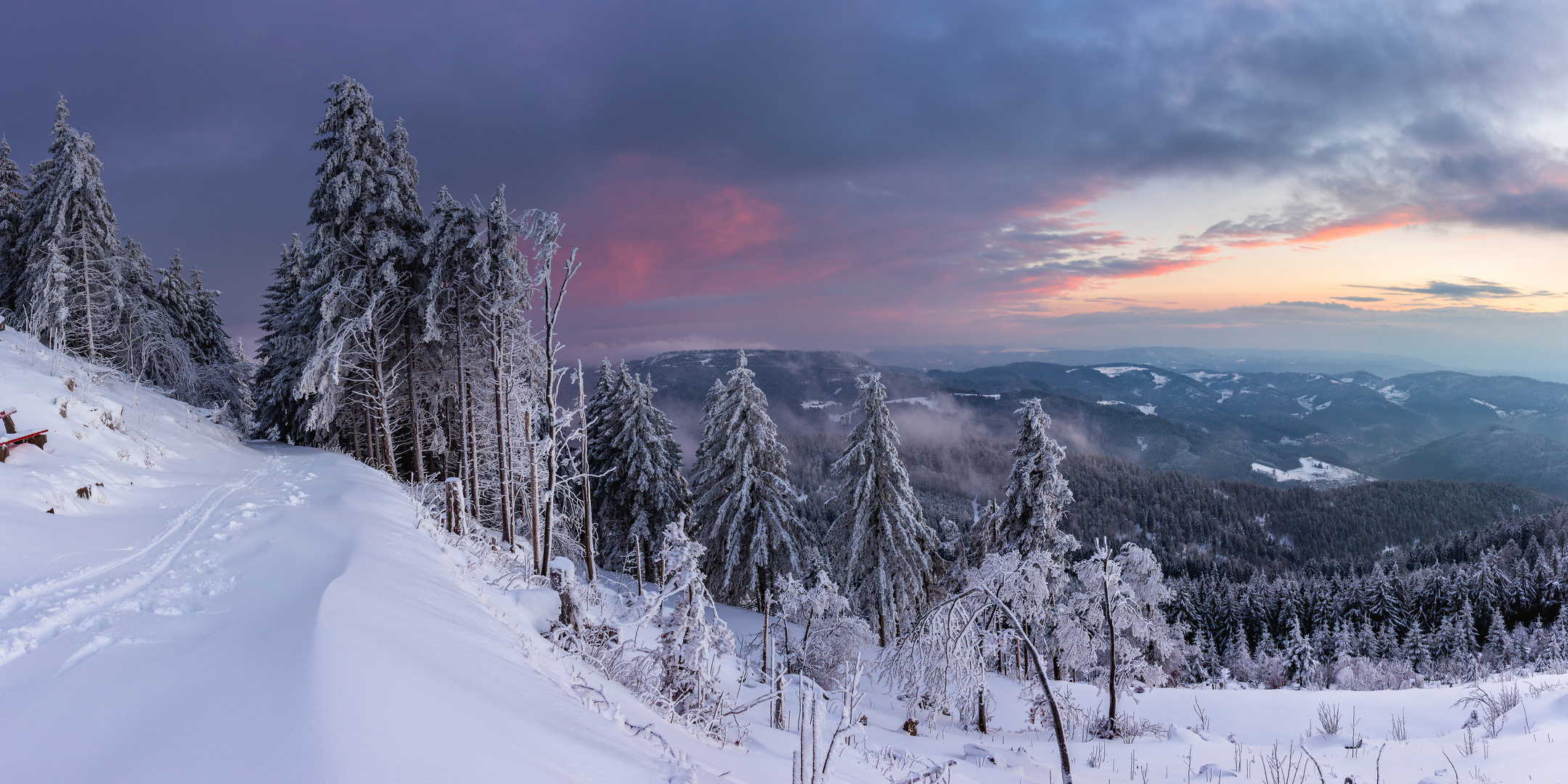 Winterlandschaft auf der Hornisgrunde im Schwarzwald