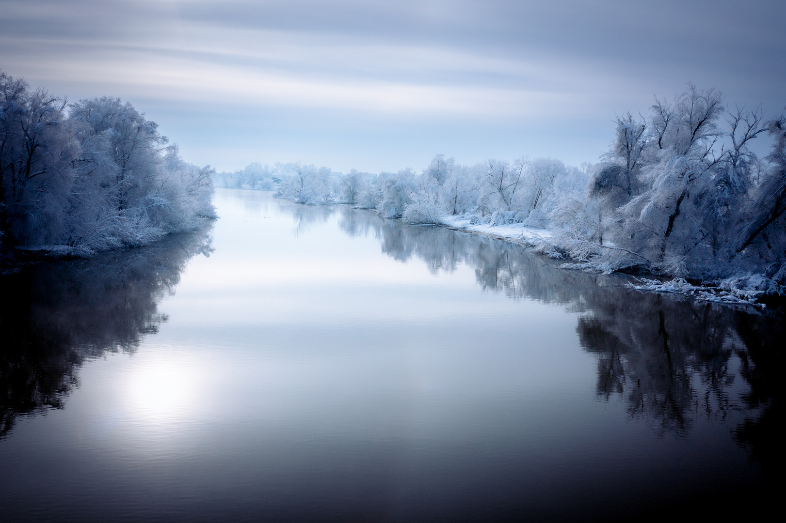 Winterlandschaft Donau bei Straubing