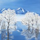 Winterlandschaft gemalt in Acryl