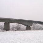 Winterlandschaft, Hafnerbrücke über die Donau bei Bogen