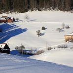 Winterlandschaft im letzten Sonnenlicht