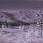 Winterlandschaft im Mondlicht,