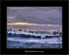 Winterlandschaft in der Abenddämmerung