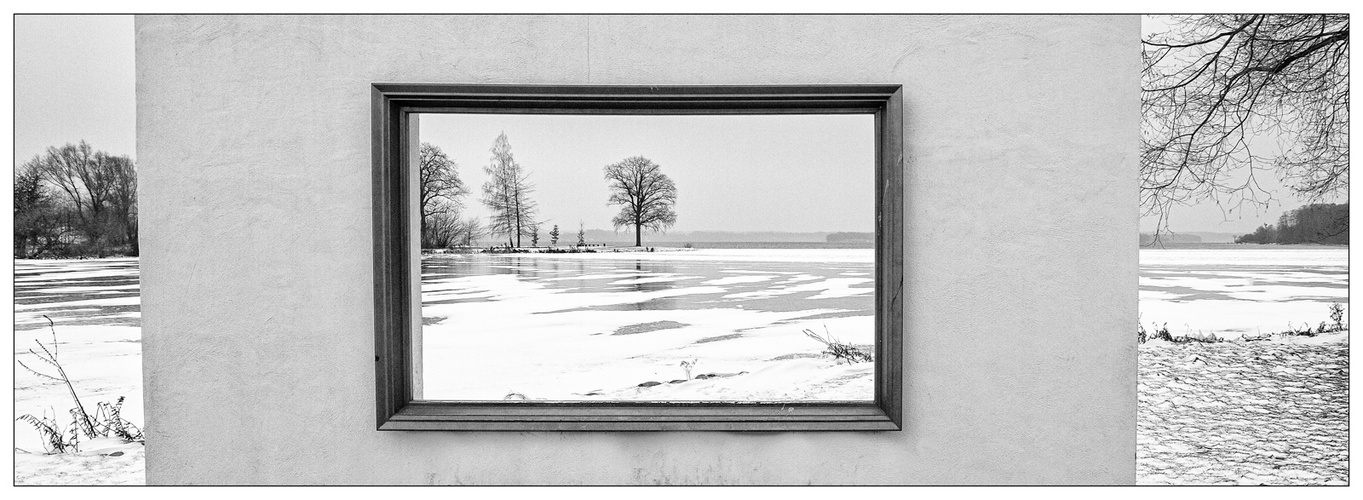 Winterlandschaft mit Rahmen