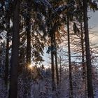 Winterlandschaft mit Untergehender Sonne