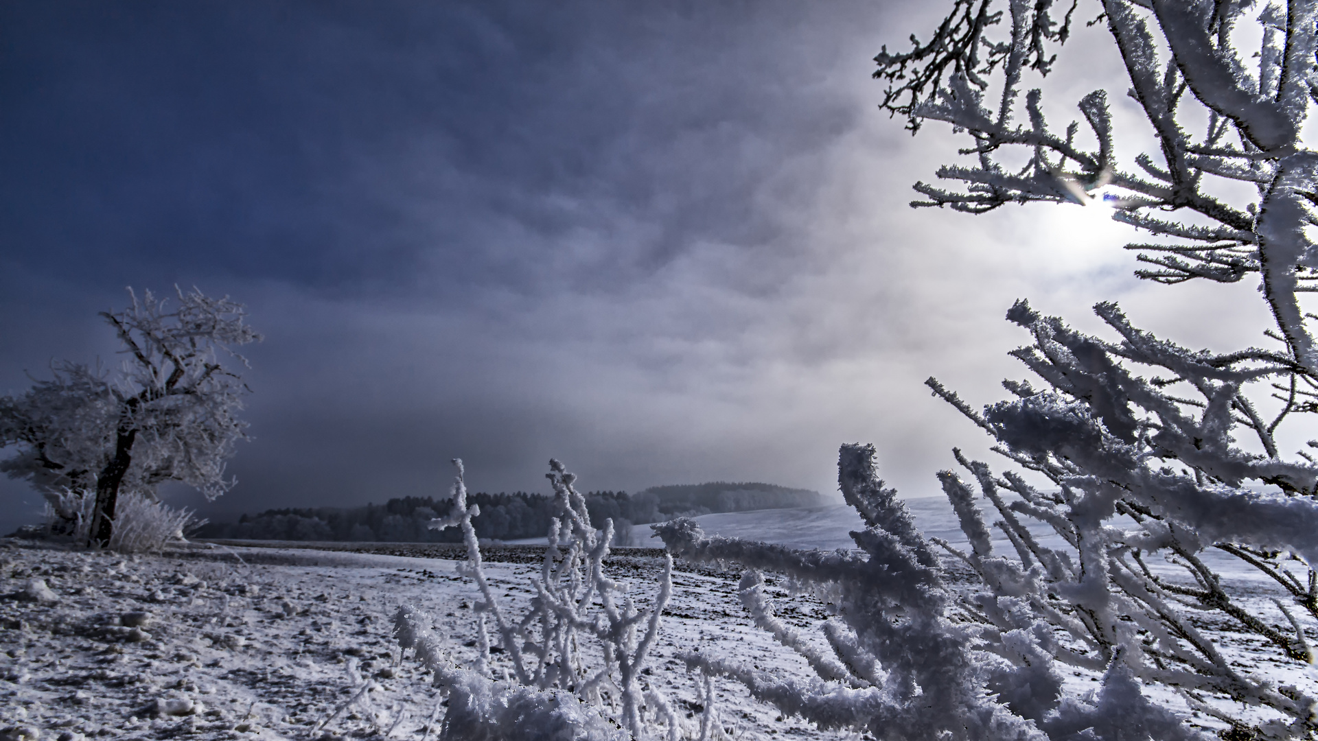 Winterlandschaft Sonnenstern