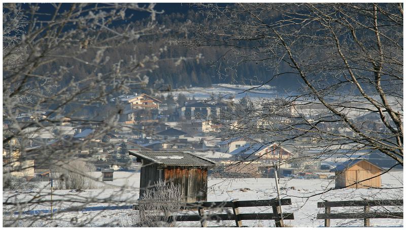 Winterlandschaft von Ehrwald mit Blick auf dem Sonnenhang