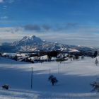 Winterlandschaft von Weggis mit Blick zum Pilatus