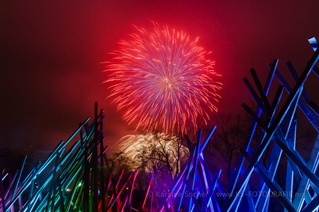 Winterleuchten Feuerwerk