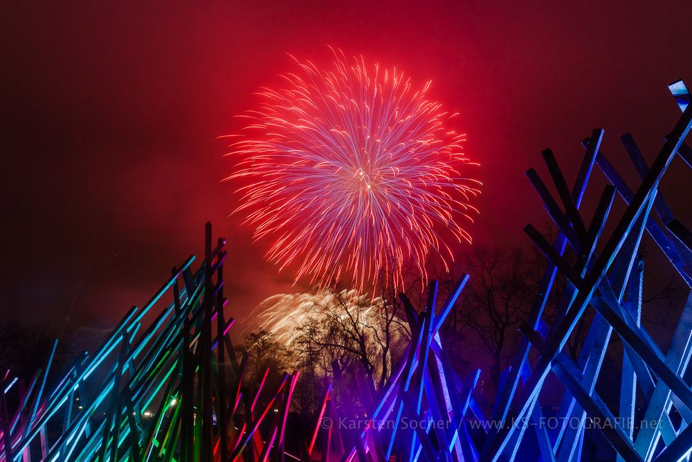 Winterleuchten Feuerwerk