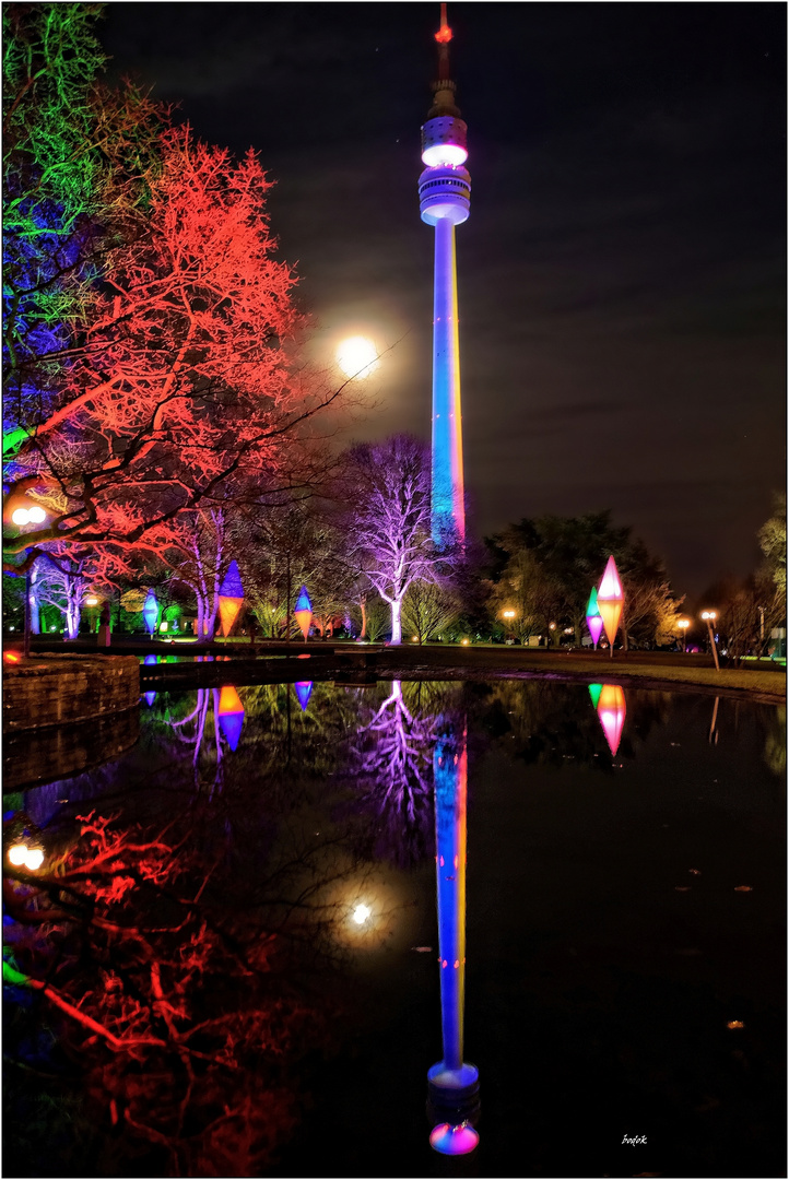 Winterleuchten + Mond im Westfalenpark 2020