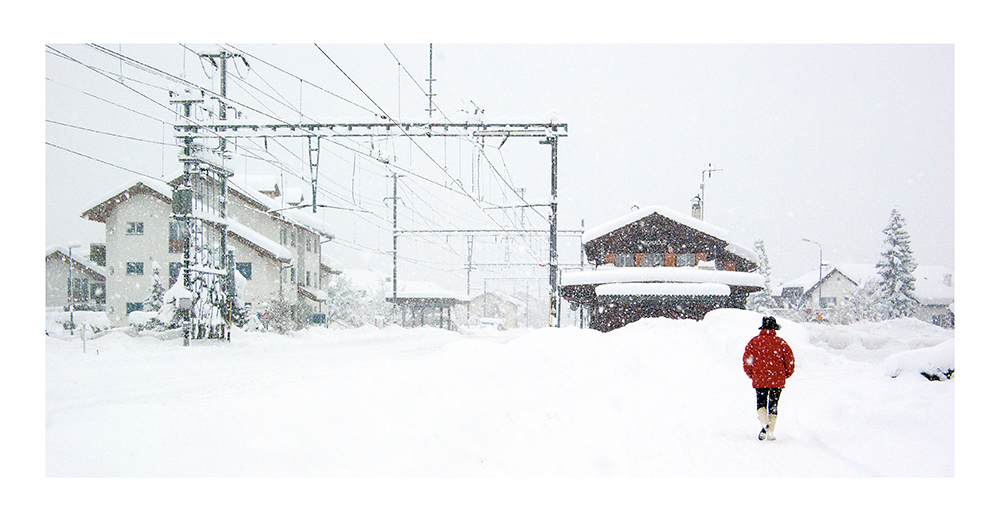 Winterlicha Spaziargang bim Bahnhof Bonaduz