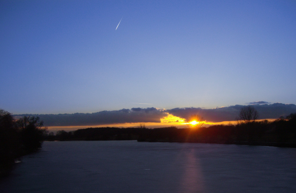 Winterliche Abendstimmung am Aasee