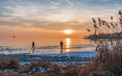 Winterliche Abendstimmung am Bodensee 