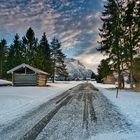 winterliche Abendstimmung auf den Buckelwiesen 