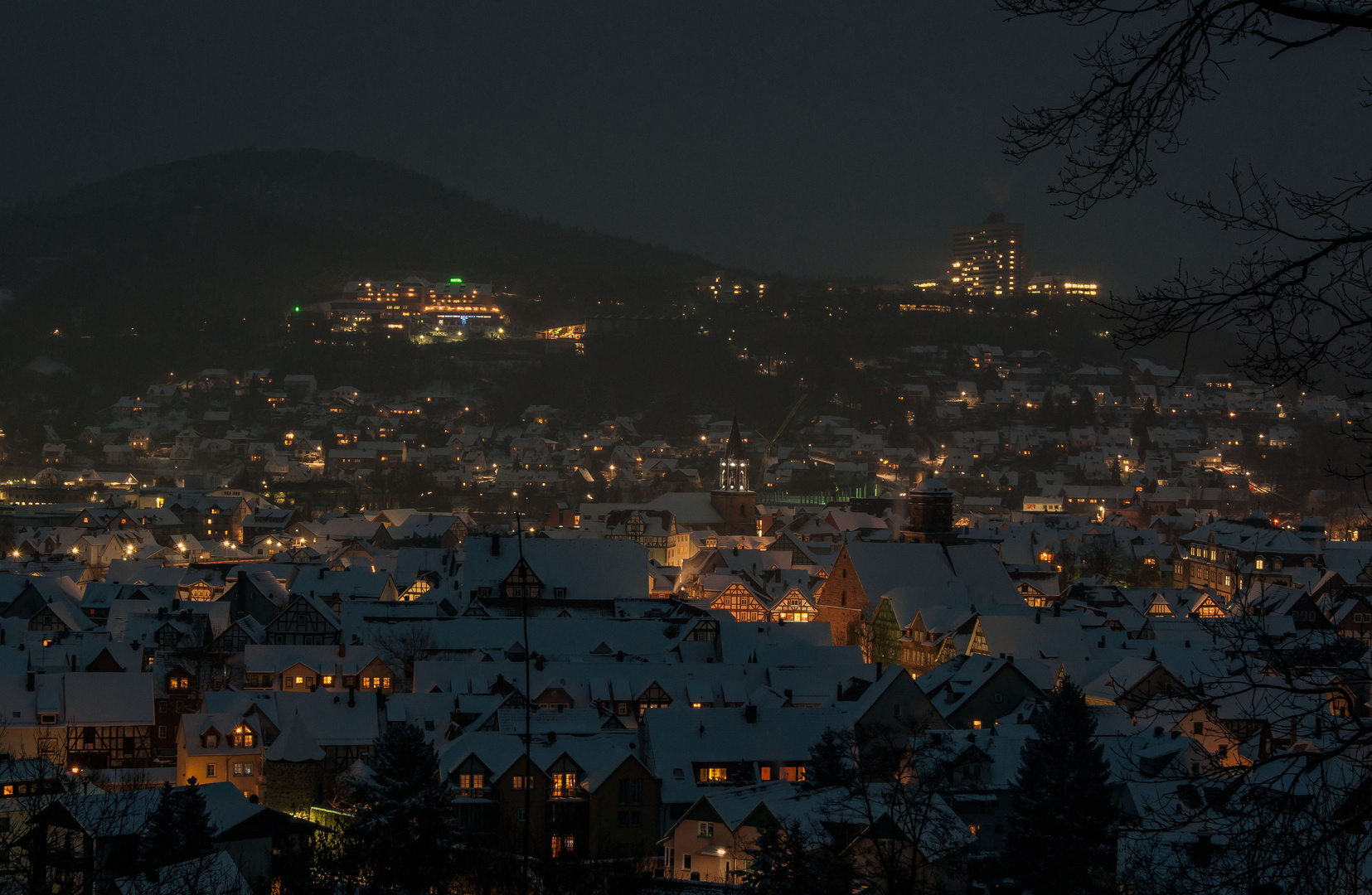 winterliche Abendstimmung in Rotenburg